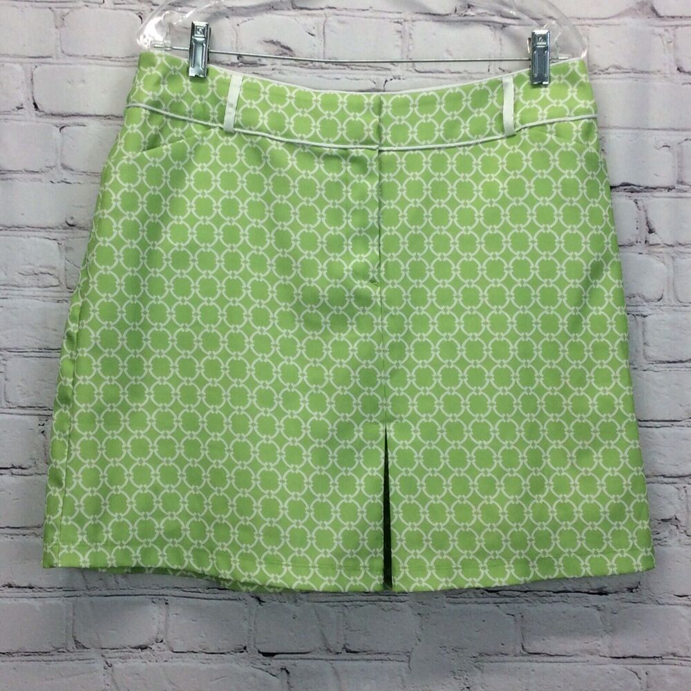 Tail White Label Golf Skort Women's Size 12 Green/White Lattice Print Athleisure